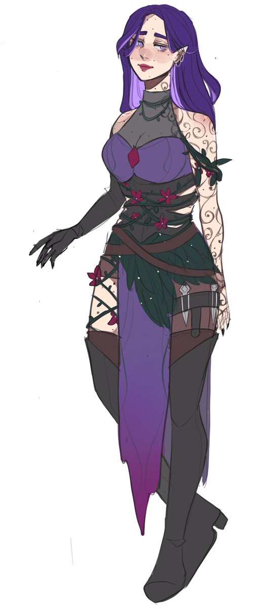 ItsCapricious's tweet image. It’s been a while since I’ve updated my persona but I definitely feel like this design represents me more now. It doesn’t mean I won’t draw my red headed elf girl (she cute). But I do like this more 4 myself. Still a Druid. And who Doesn’t want the underside of their hair to glow