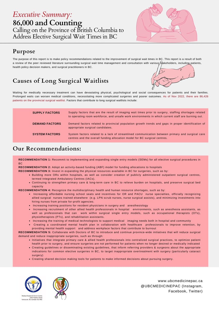 Davy4Decrim's tweet photo. This week, UBC medical students will meet with BC MLAs to discuss our recommendations on addressing surgical wait times. These ideas have long been voiced by healthcare workers and researchers. Check out our full policy paper in my bio! @UBCMedicinePAC #ReduceSurgicalWaitlists https://t.co/eWlAzOXiSi