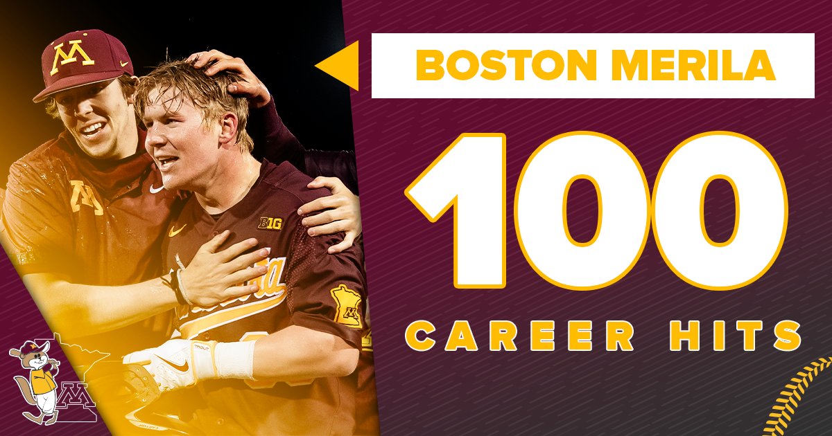 GopherBaseball's tweet photo. 💯 Career Hits

Congrats to our guy @Boston_Merila on hitting the milestone yesterday! https://t.co/h3Xiip4es8