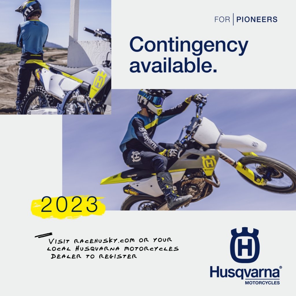 Lethbridgehonda's tweet photo. Visit https://t.co/m22LpvgPMr to find out if your local race series is eligible and sign-up for Husqvarna Motorcycles Canada contingency! #HusqvarnaMotorcycles #ForPioneers #2023Contingency https://t.co/MBS4gcvZKI https://t.co/TSEJhuWSfW
