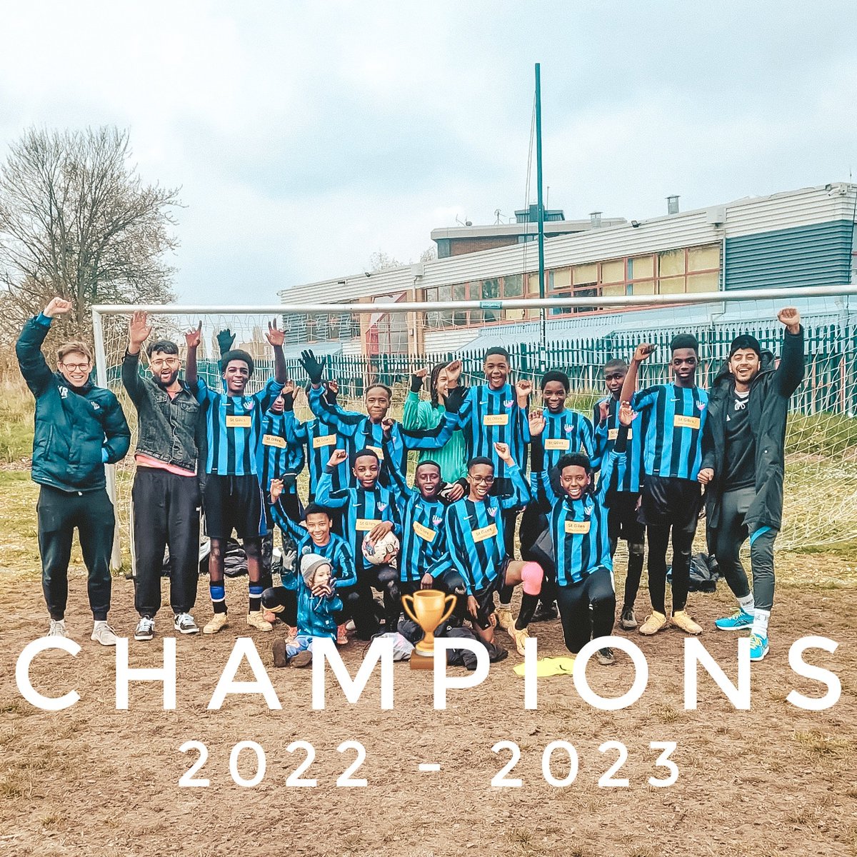 That does it! An incredible 12th win in a row clinches the title. What a season and what progress they have made 📈. Most of them had never played before. Coached by ex students. Frightful comittment and passion 💯💥 <a href="/StGilesTrust/">St Giles</a>