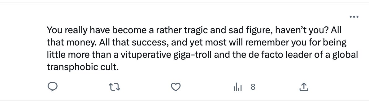 jk_rowling's tweet image. Used to think I wanted just name and dates on my gravestone, but 'vituperative giga-troll' would really make me stand out in the cemetery.
