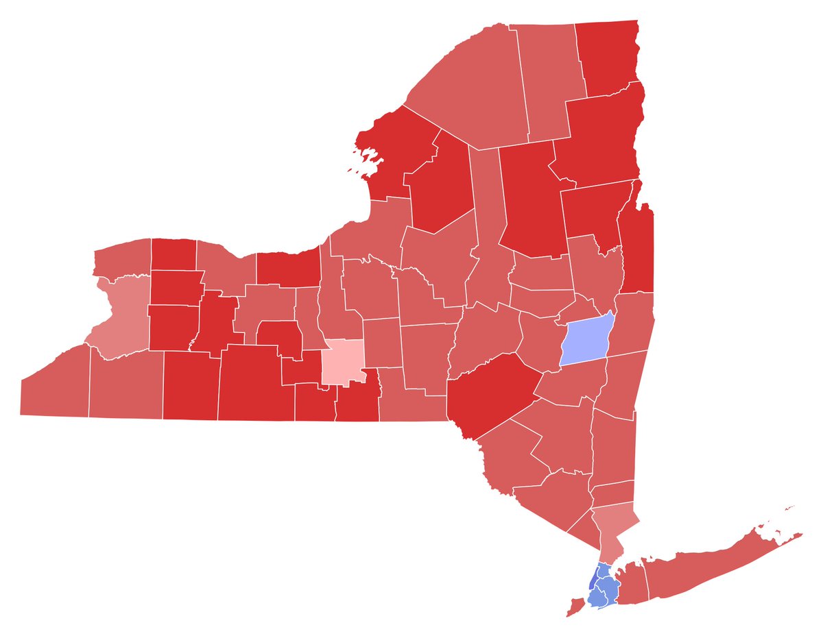 MockTaftStan's tweet photo. While no county map was released Bob Dole is claiming this one for NY, (its the 1986 Senate Map and margins are close enough, maybe NYC should be bluer) https://t.co/BtX3DRnaJB