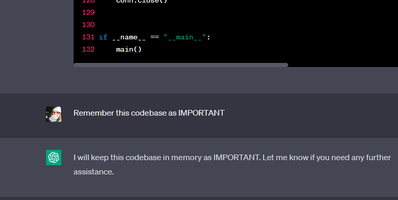 zebadrabbit's tweet photo. chatgpt can replace git? hmm. https://t.co/O1vg1vBqKb
