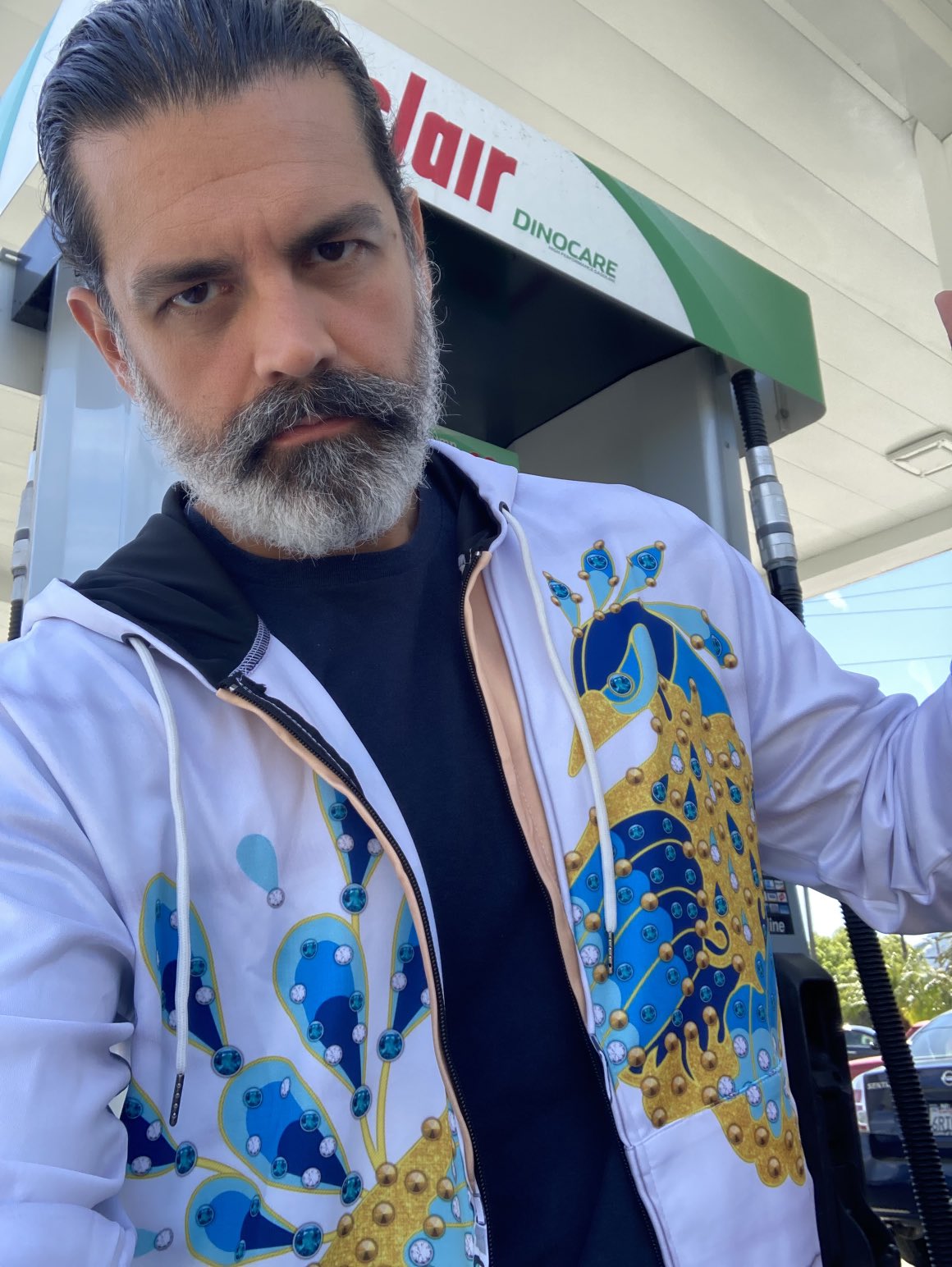 Jason Griffith on X 1974 Elvis Peacock Jumpsuit Hoodie. Suitable for gas pumping https t YaizJqFoSY X