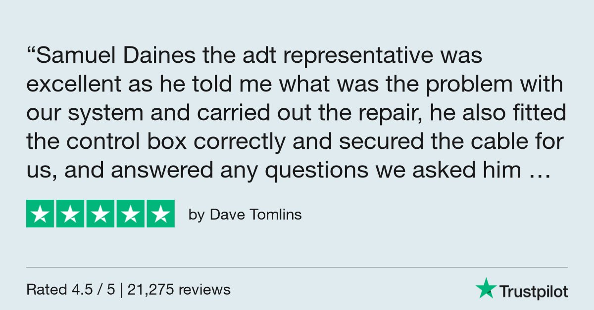 ADT_UK's tweet photo. Dave Tomlins gave ADT UK&amp;I 5 stars via #Trustpilot https://t.co/zeVbjP972n https://t.co/Qp80TVlYXI