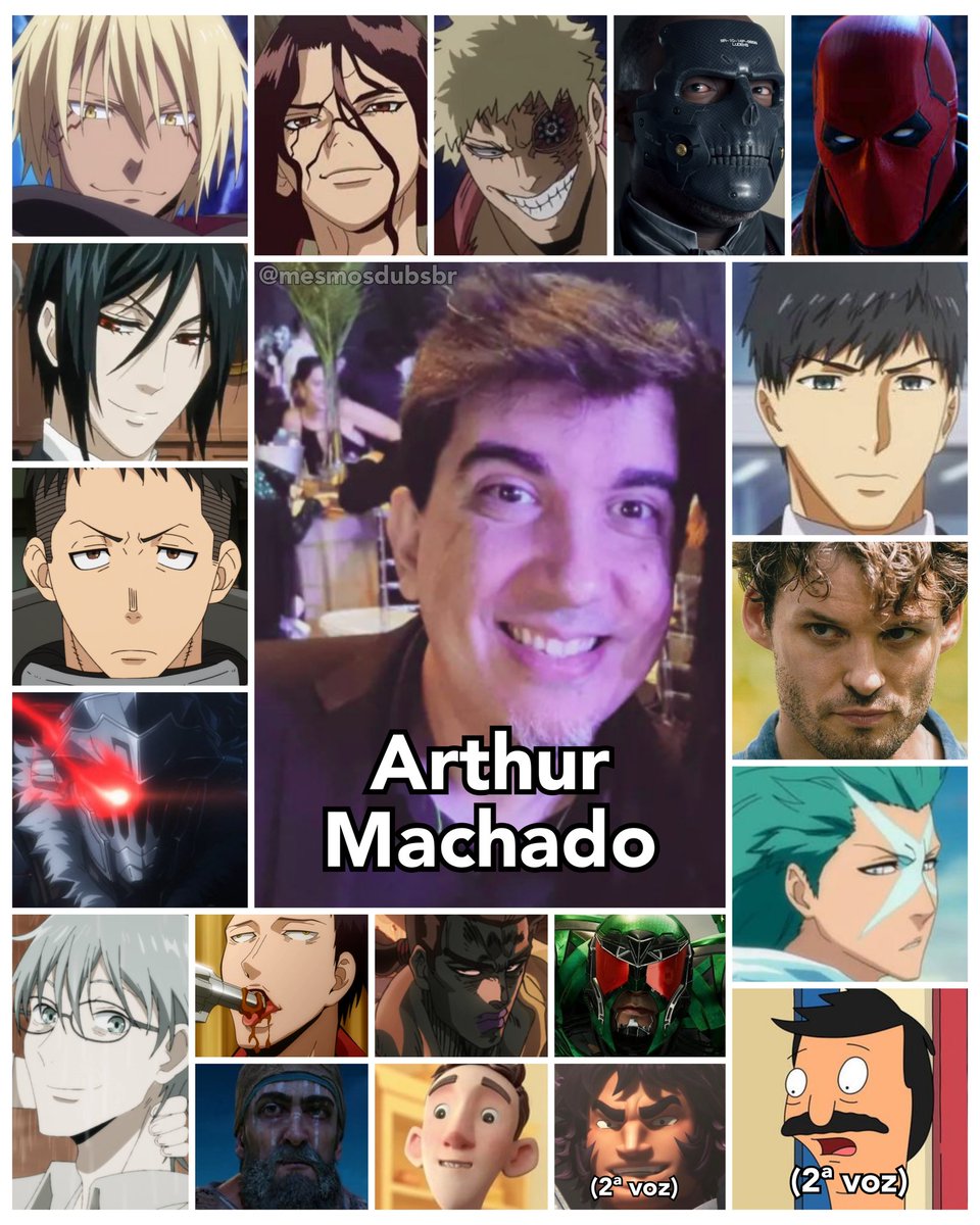 Personagens Com os Mesmos Dubladores! on X: Um dublador absurdo com um  currículo bem versátil, o talentoso Arthur Machado tem se destacado muito  recentemente! Arthur é conhecido por dublar o Spencer em