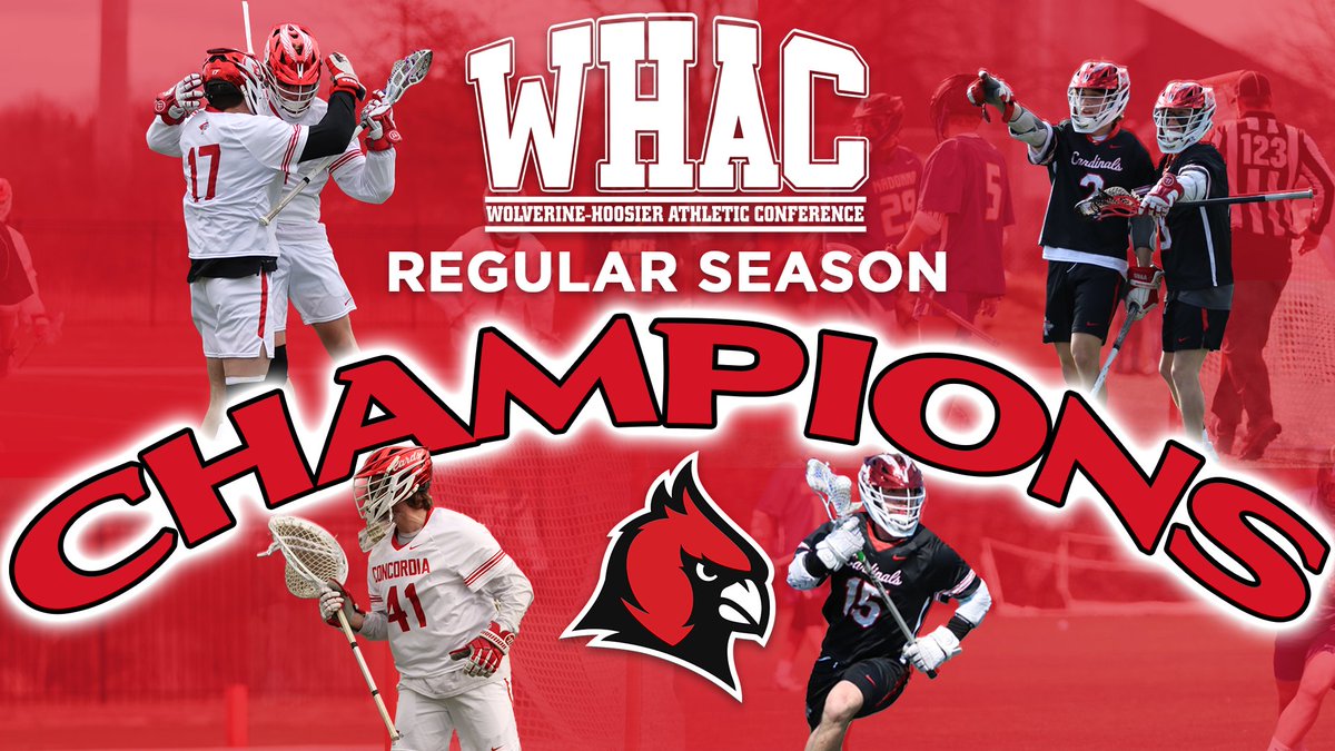 🏆🥍CHAMPIONS🥍🏆

With their 20-10 victory over Taylor yesterday, <a href="/ConcordiaMlax/">Concordia Lacrosse</a> clinched a perfect 8-0 WHAC record and their first regular season conference championship in program history!! 👏🔥

#GoCards