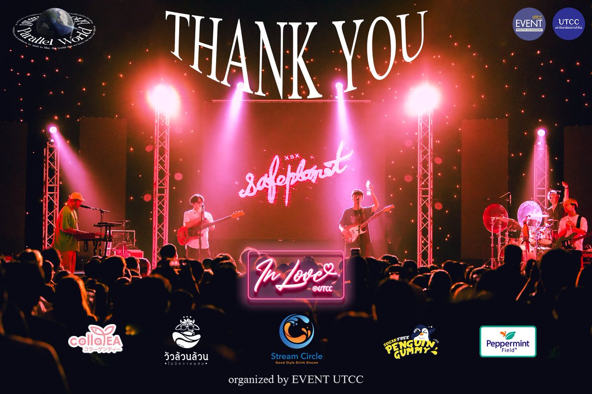 Parallelworldc's tweet image. ขอขอบคุณชาวโลกคู่ขนานที่มาร่วมงาน Parallelworld Concert 🌏ณ ที่แห่งนี้จะเป็นความทรงจำที่สวยงามตลอดไป💖
#เปิดประตูสู่โลกคู่ขนานกับSafeplanetXTelexTelexs
#parallelworldconcert
#safeplanet #telextelexs
#eventutcc #utcc