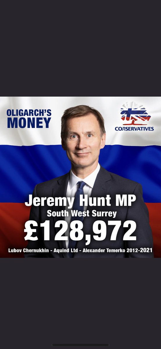 eddy_dawes's tweet photo. @Jeremy_Hunt @RSCharity Can’t you get Your Russian friends to Donate some more Roubles?
#ToryRussianMoney 
#ToryTraitors 
#TraitorHunt https://t.co/yM7Sne5r05