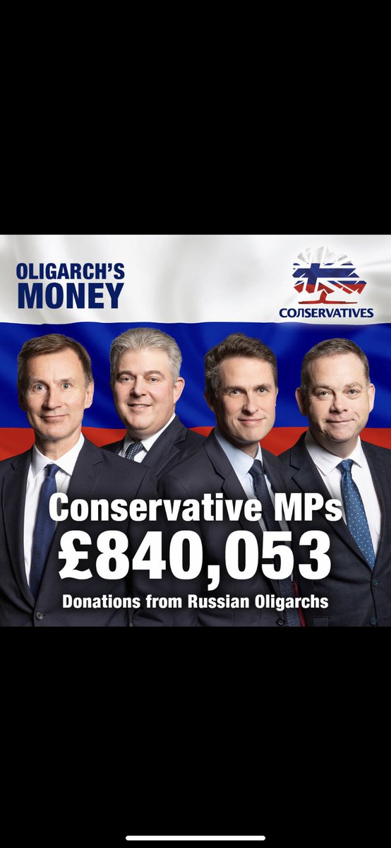 eddy_dawes's tweet photo. @Jeremy_Hunt @RSCharity Can’t you get Your Russian friends to Donate some more Roubles?
#ToryRussianMoney 
#ToryTraitors 
#TraitorHunt https://t.co/yM7Sne5r05