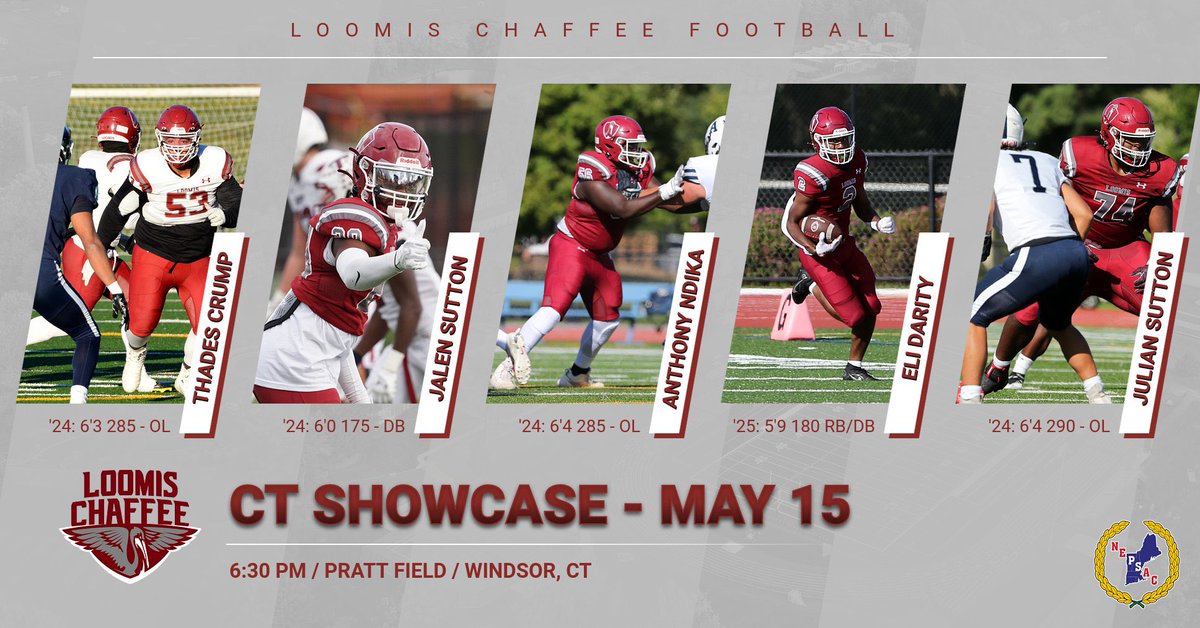 LoomisFootball's tweet photo. May 15 is just over three weeks away. Can’t wait. 

@CRHFootball 
@CAcatsFB1794 
@STMCT_Football 
@Wick_Football_ 
@TaftFootballCT 
@AOF_Football 
@LoomisFootball 
@SATigerFootball 
@CentralFB413 https://t.co/FrEK9olu5I