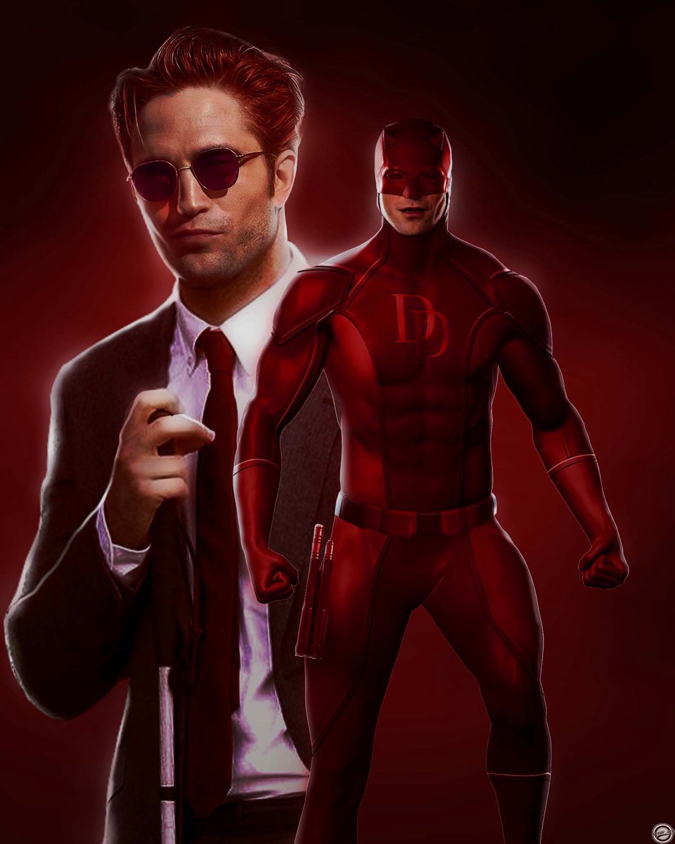 IGBobbyArt's tweet photo. Charlie Cox as Batman or 
Robert Pattinson as Daredevil? https://t.co/SUAdPz9VFm