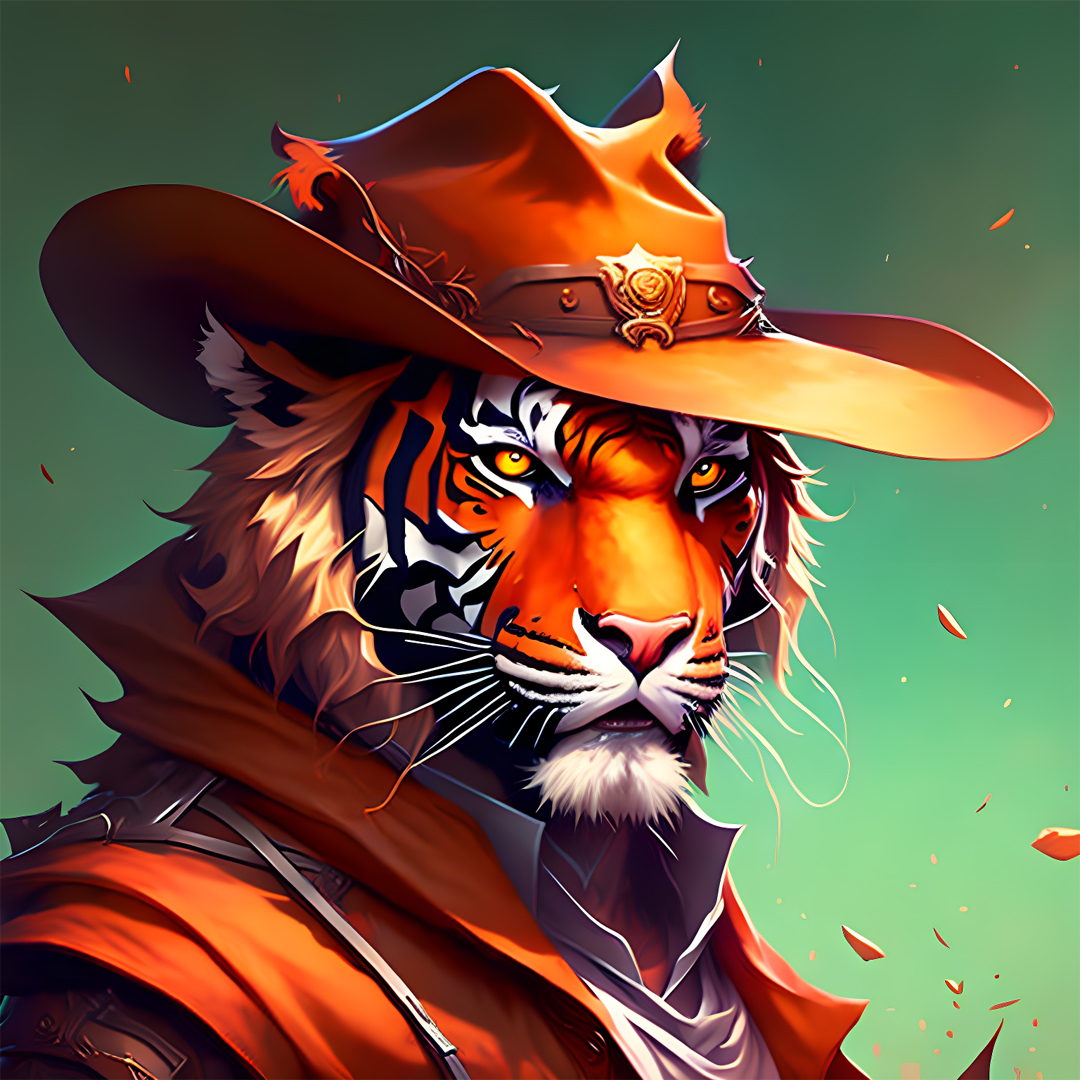 TinkoNFTs's tweet photo. Tiger Outlaw Strikes Again! Floor Price .05 ETH!
https://t.co/3PwU077iuJ
#nfts #nft #nftart #nftcommunity #nftcollector #digitalart #cryptoart #art #opensea #nftdrop #openseanft #nftartist #artist #nftartwork #artwork #artoftheday #tiger #animals #artistsoninstagram #love #beautiful #cowboy #outlaw