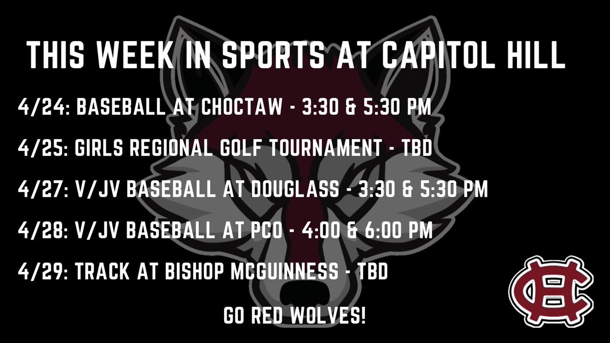 Capitol Hill Spring Sports are in the home stretch! Go Red Wolves!