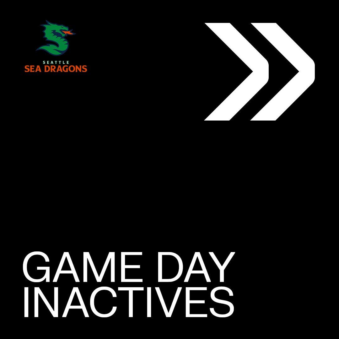 Seattle Sea Dragons (vs Vegas Vipers) Week 10 Inactive Players: QB Harrison Frost (#14) DB Linden Stephens (#21) DB Shabari Davis (#24) RB Brenden Knox (#28) WR McLane Mannix (#82) DL Markell Utsey (#90)