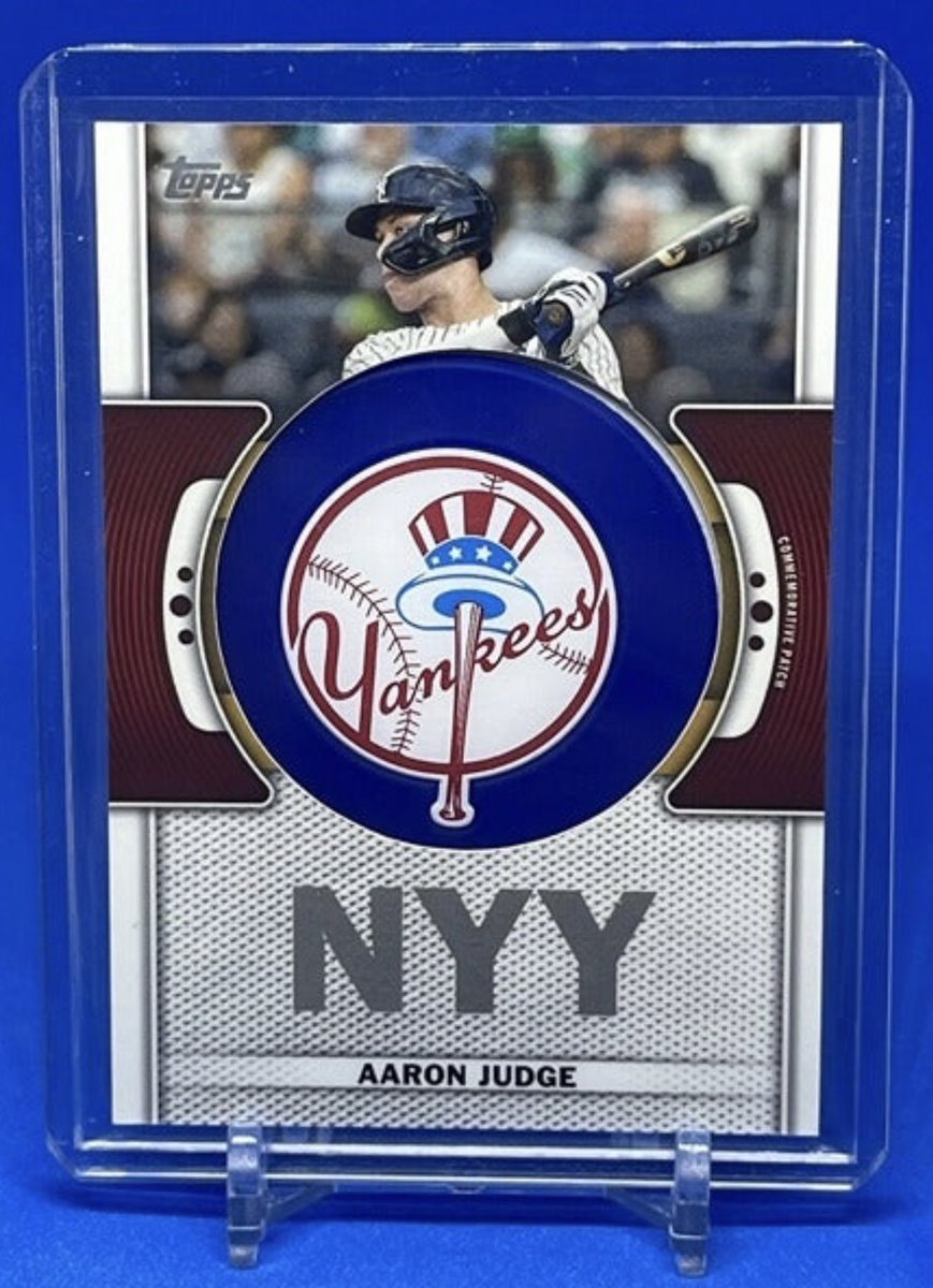 NJSPORTSCARDS's tweet photo. I’ve had such good luck this weekend with cards that I want to #giveaway this AARON JUDGE 2023 Topps Series 1 TEAM LOGO PATCH RELIC CARD - NEW YORK YANKEES

Winner Announced Sunday 04/30
To enter
1. Visit https://t.co/Wmnr4bSZU0
2. Like & Retweet 
3. Comment with any Product Screenshot from https://t.co/Wmnr4bSZU0 #Topps #thehobby #hobbyfamily #free #giveaway #collectibles #yankees @Yankees @HobbyConnector
@Hobby_Connect @HobbyRetweet_ 
@hobbyretweeters @TwitterRetweets @CardboardEchoes @linkmycard @SportsCardHoby @CardHobbyRTs @TheHobby247 @ILOVECOLLECTIN1 @CardsMotor @Nolacardtweets @84baseballcards @ISOtradingcards @SleepyCards_RT @rttanks @DirtyWorldRT