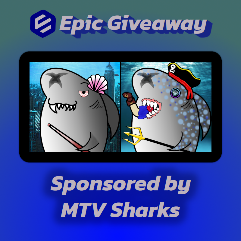 🦈NFT Giveaway🦈

One lucky person will win <a href="/MTVSharks/">MTV Sharks🌊🦈</a>  #2425 &amp; 2765!

To enter:

1⃣ Retweet this post
2⃣ Follow @EpicGalleryMTV &amp; <a href="/MTVSharks/">MTV Sharks🌊🦈</a> 

Winner will be drawn on Apr 30. Good luck!
#nft <a href="/MultiVAC_Global/">MultiVAC</a> #MultiVAC $mtv #giveaway 

This giveaway is sponsored by MTV Sharks. Be