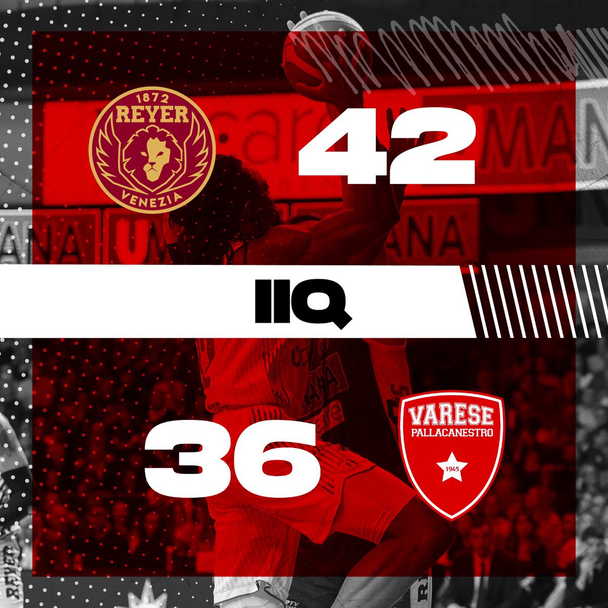 PallVarese's tweet photo. Padroni di casa ancora avanti. Dai ragazzi ‼️
#VenVar #NoiSiamoVarese https://t.co/HxTyxzSwgT