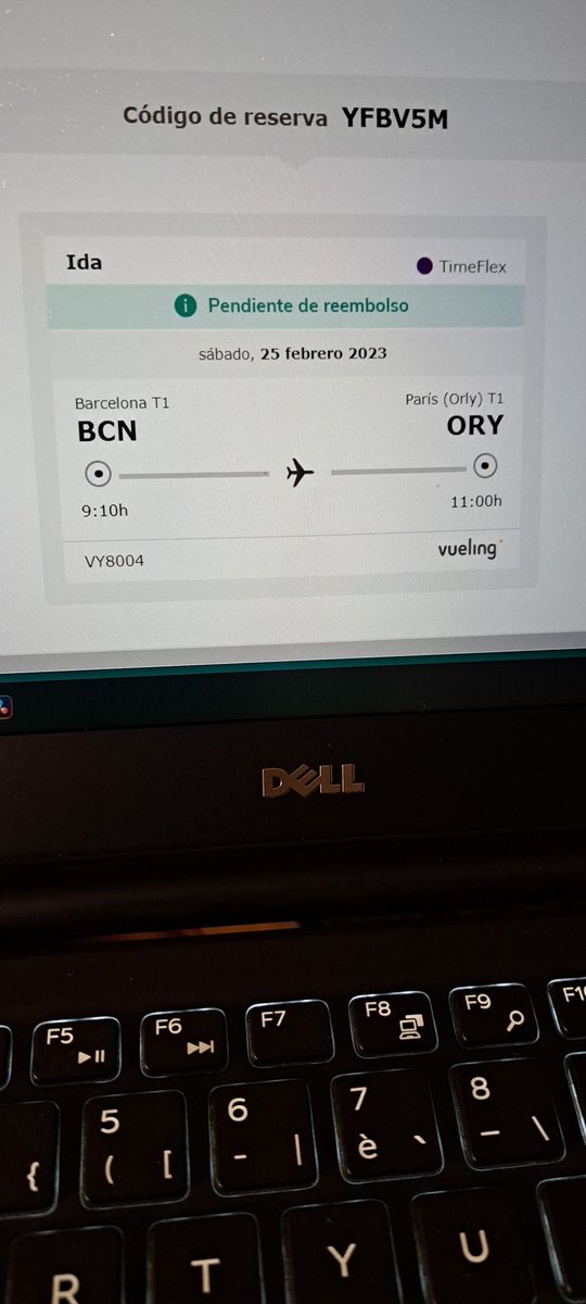 LauraSintesF's tweet photo. @vueling El corresponent a la tornada segueix apareixent pendent de reemborsament: https://t.co/nr9vSidEhO