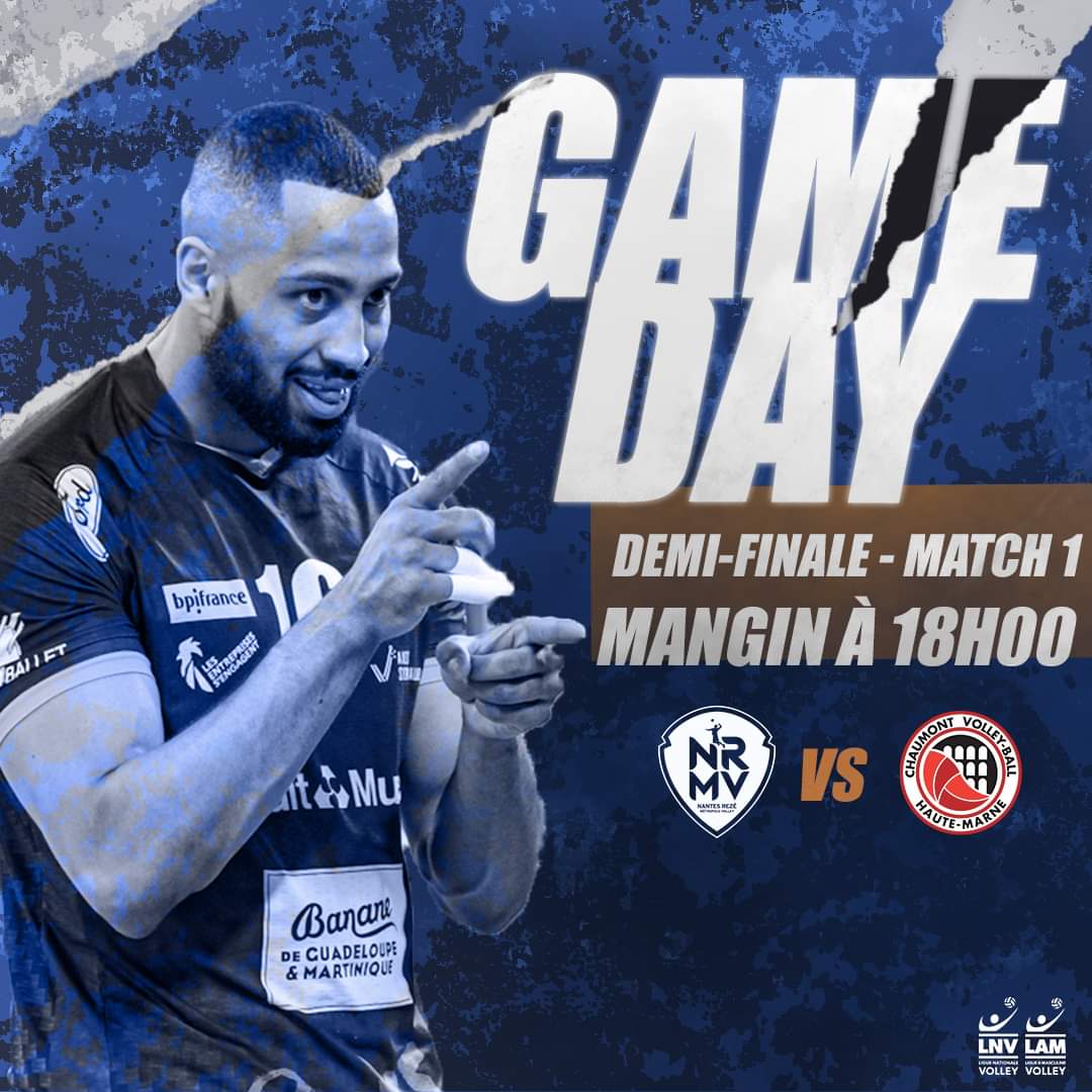 Le @NRMV44 a largement dominé Chaumont (3-0) lors du premier match comptant pour les 1/2 finale des play-offs. Le match retour est programmé ce mercredi 26 avril à Chaumont où les Nanto-Rezéen peuvent valider leur ticket pour la finale. 

#nantes #loireatlantique