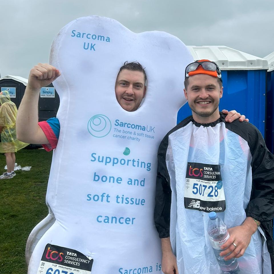 Sarcoma_UK's tweet photo. We cannot express how grateful we are to the 127 heroes who completed the @LondonMarathon today.

And thank *you* for supporting them with donations, cheers and good wishes. We know it means a lot. https://t.co/D2Nw4gO3tr

Thank you all. 💙
#TeamSarcoma #WeRunTogether https://t.co/j82uePEeOr
