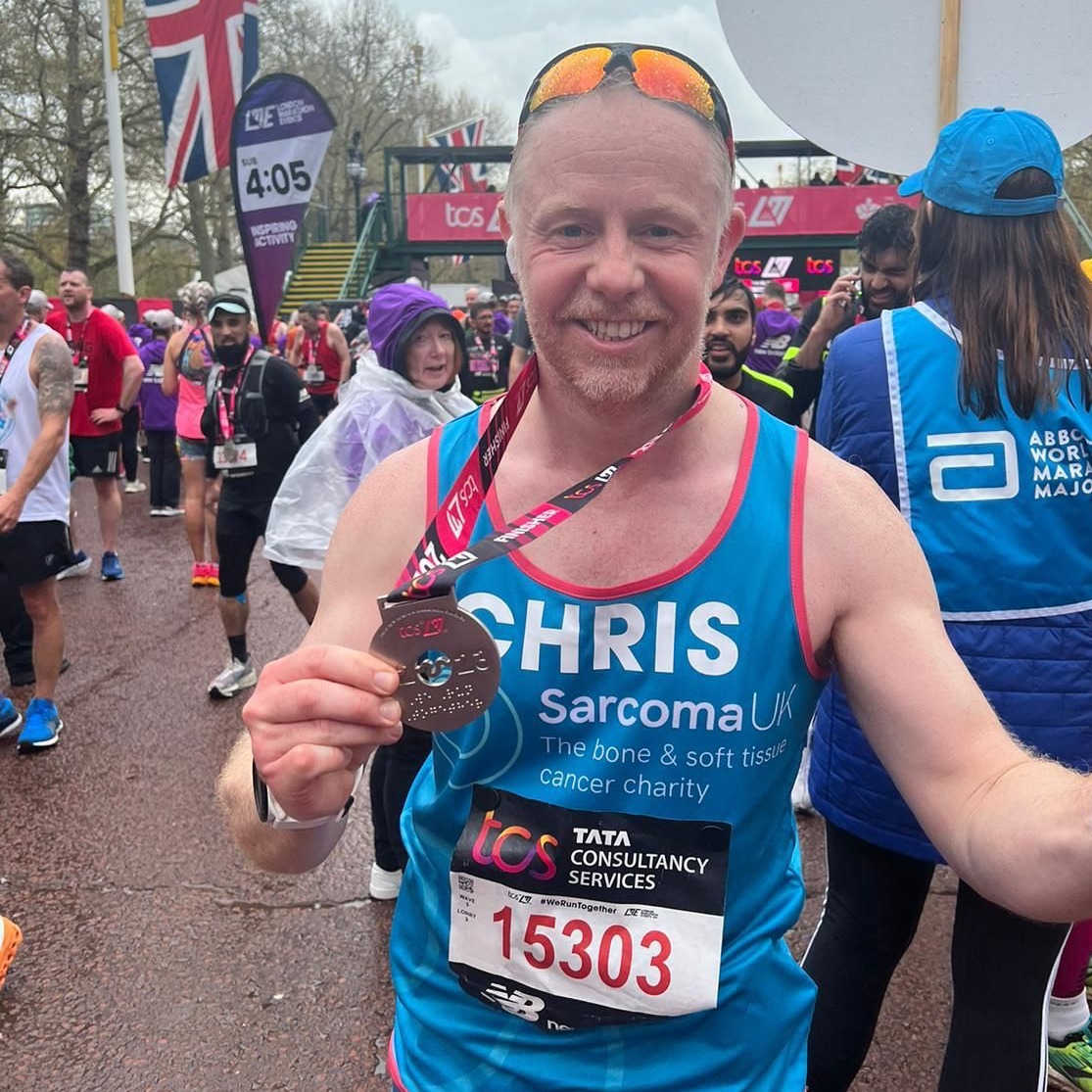 Sarcoma_UK's tweet photo. We cannot express how grateful we are to the 127 heroes who completed the @LondonMarathon today.

And thank *you* for supporting them with donations, cheers and good wishes. We know it means a lot. https://t.co/D2Nw4gO3tr

Thank you all. 💙
#TeamSarcoma #WeRunTogether https://t.co/j82uePEeOr