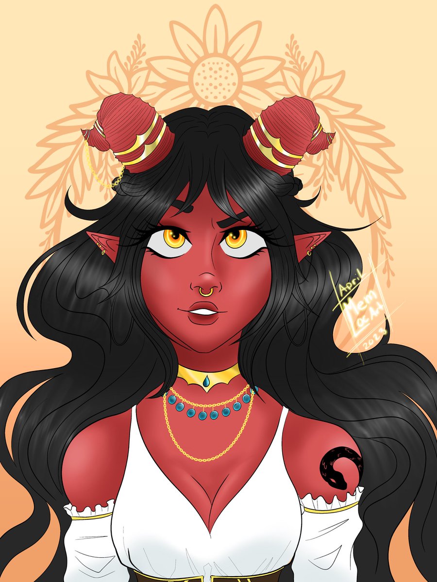 MemLocArt's tweet photo. Character portrait for Roll 20 ✨
#DnD #roll20 #Tiefling https://t.co/FnQXvUu48R