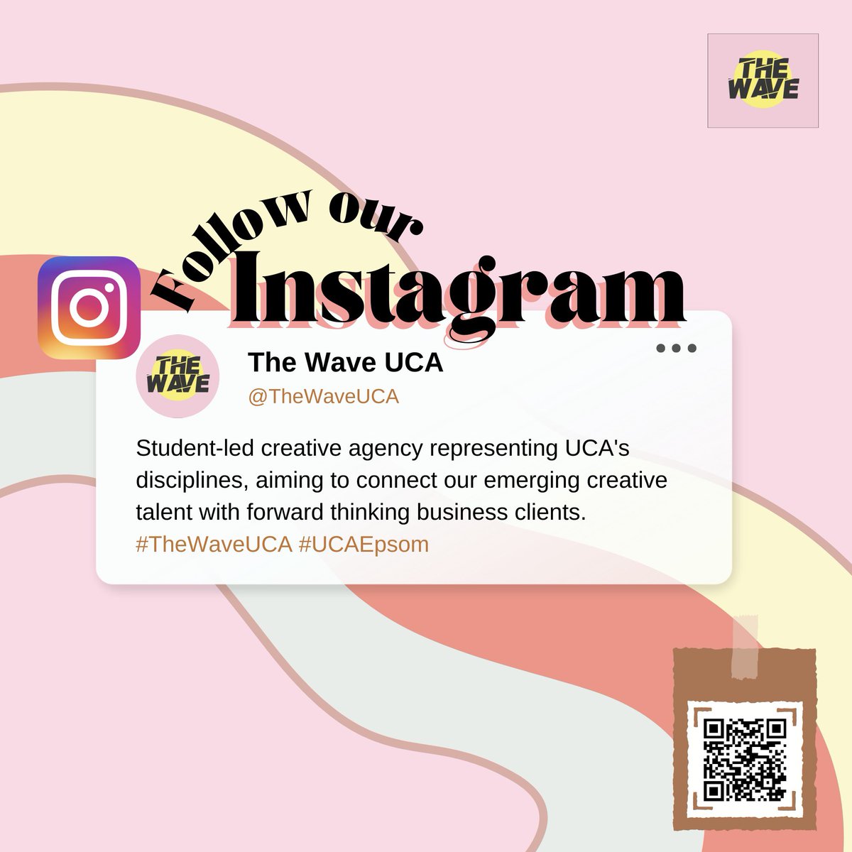 TheWaveUCA's tweet photo. Follow us on Instagram for some extra information about The Wave! 😉Scan the QR code or click the link in our bio for quick acces. 🐥
#ucaepsom #thewaveuca #thewavefestival23 #getonthiswave @ucabschool https://t.co/NljQA0MpuD