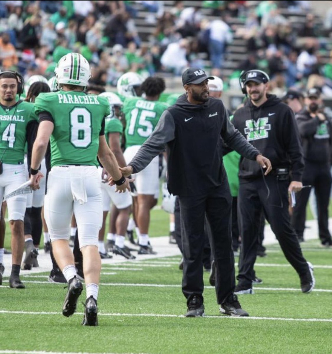 aarondobson17's tweet image. Enjoyed my first spring ball as a Coach! Love my guys! #GoHerd #CoachAD