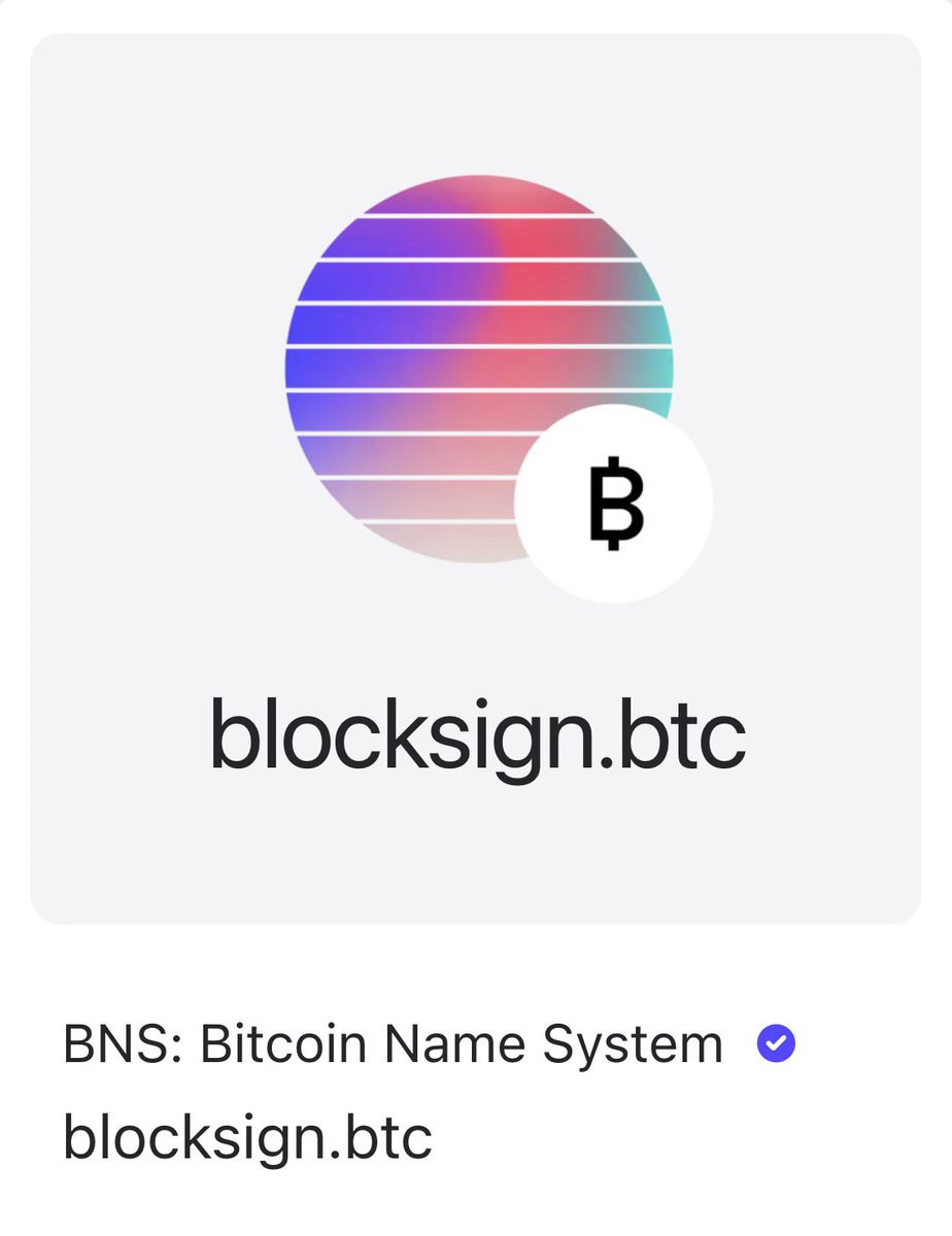 NoBitcoinNoGain's tweet photo. A digital signature using the Bitcoin Blockchain
#BlockSign #NFT #NFTs #NFTCommunity #NFTdomain #NFTdomains #Web3domain #Web3domains #Web3 #Domain #Domains #Ordinals #OrdinalsNFT #Crypto #Bitcoin
@bns_dao @Stacks @trygamma https://t.co/84jy5yo2Yh