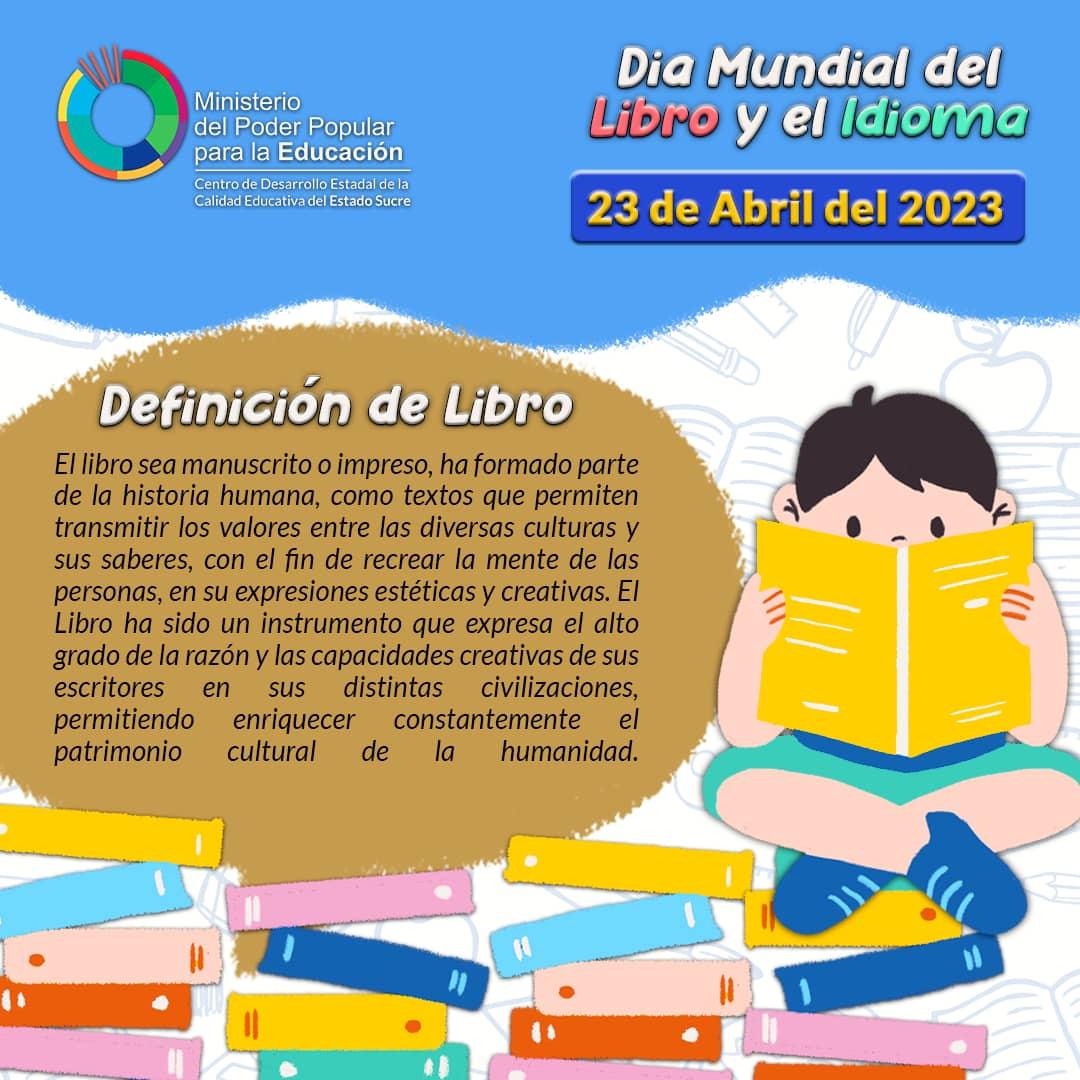 ZeesRpa's tweet photo. El libro, ese ¡Recurso Mágico!, que nos hace soñar y viajar, ¡celebremos su día con una Gran Fiesta!          
 
#ElLibroYElIdioma  @NicolasMaduro @_LaAvanzadors @Mppeducacion
@cdcesucre
@KarenlyPSUV
@GPintoVzla https://t.co/os9ZsaMjw5