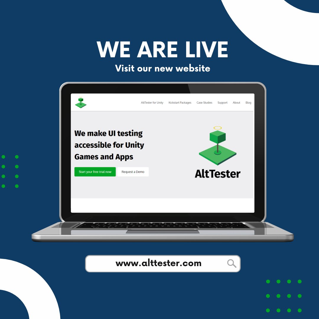 AltTesterSays's tweet photo. 🚀 New website for #AltTesterTools
You can manage your account and license preferences, download the latest versions of our tools, gain loads of test automation knowledge, get updates and receive support from https://t.co/hXbKyuqkrW.
#gamedev #gamebiz #madewithunity #Unity3d https://t.co/DvTjuadJNP