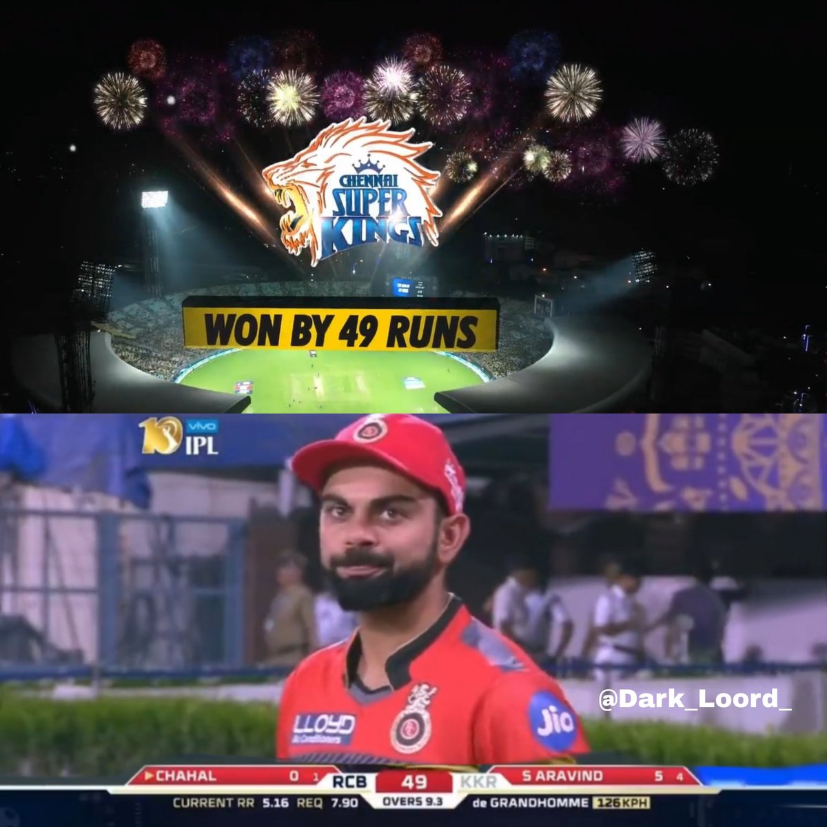 Dark_Loord_'s tweet photo. A tribute to RCB by CSK ❤️

#KKRvsCSK https://t.co/wH7rVrP2Bi