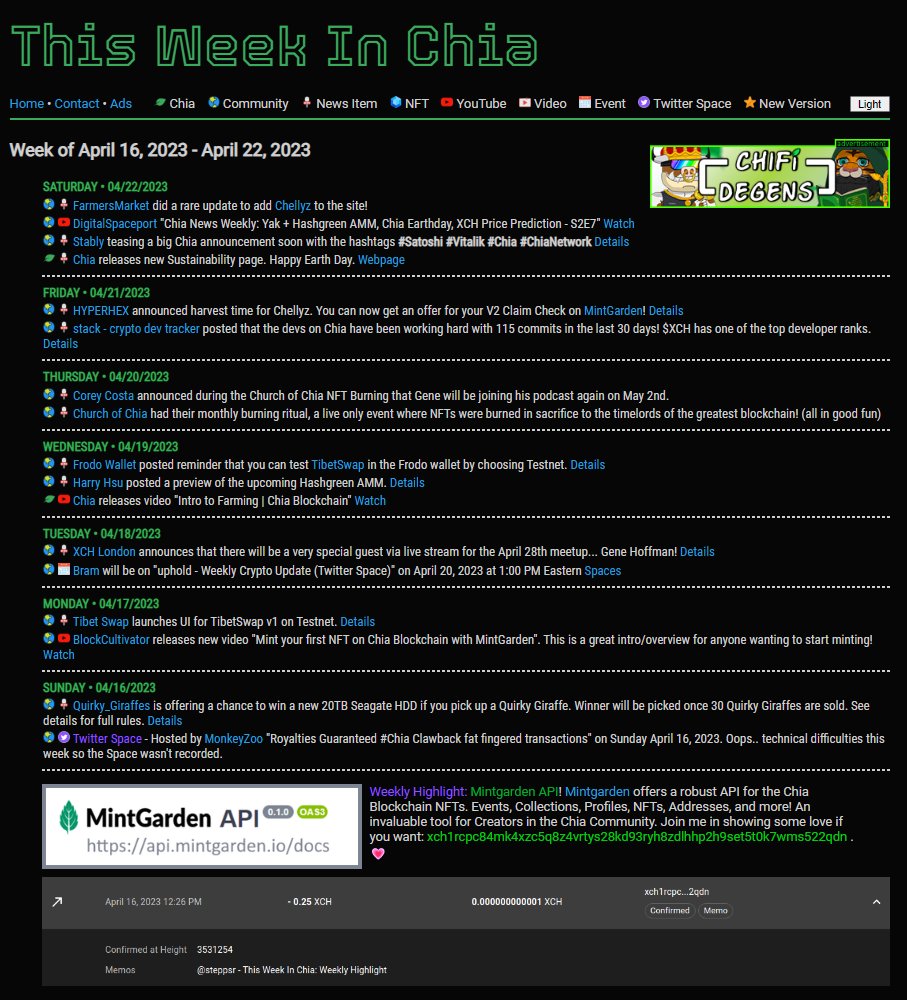 If you missed the last week in the Chia community, here's an easy way to catch up! #chia $xch  thisweekinchia.com