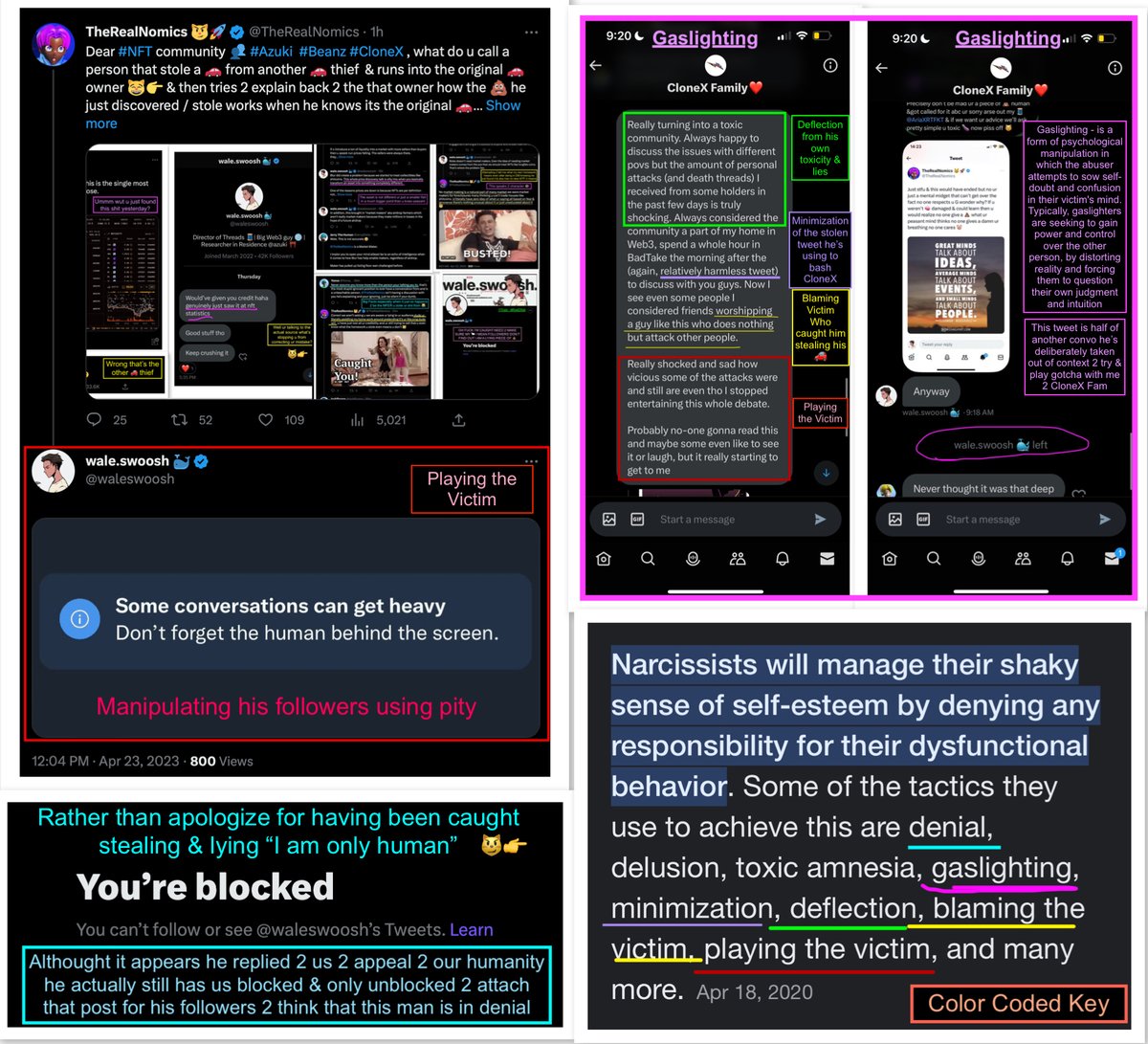 In This Episode of How 2 Catch a Classic Narcissist: We explore what happens when a fake #marketmaker runs into a real 1 he stole from 😸 Watch <a href="/waleswoosh/">wale.moca 🐳</a> hit every ✅ 4 the behavioral disorder in moments 😹👉 Coulda just said sorry 🤥 #Checkmate Bch 😼🎯

#CloneX #Beanz #Azuki
