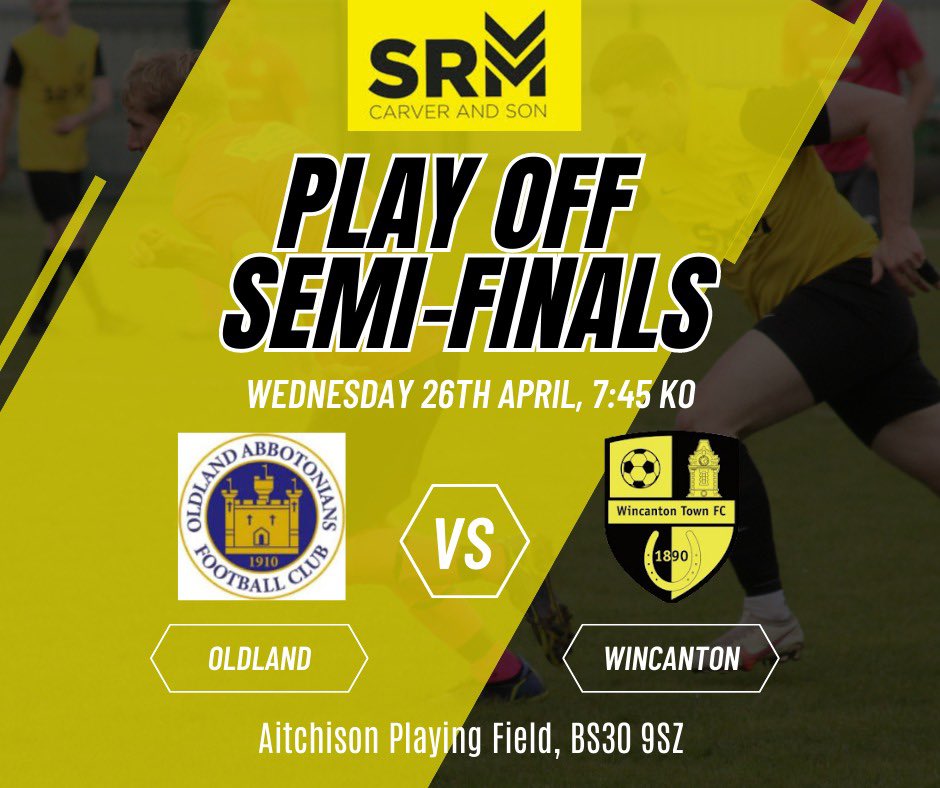 WincantontownFC's tweet photo. Wednesday evening is Playoff Semi Finals day for us

🆚 Away vs Oldland Abbotonians
🏆Western League Div 1 Playoff Semi Finals
📅 Weds 25/04/23
📍 Castle Road, Oldland Common BS30 9SZ
🕒 7.45pm https://t.co/9X360JXAT9