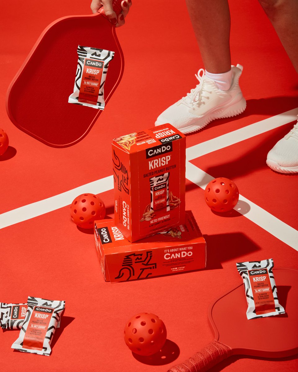 TasteCando's tweet photo. Want to bring your A game to pickleball this weekend? 🏓  KRISP can help you do so! Just ask "Hollywood's Favorite Pickleball Coach" @mattmanasse 😉 

--
#cando #candokrisp #ketosnacks #ketobars https://t.co/RMRAQcgLWl