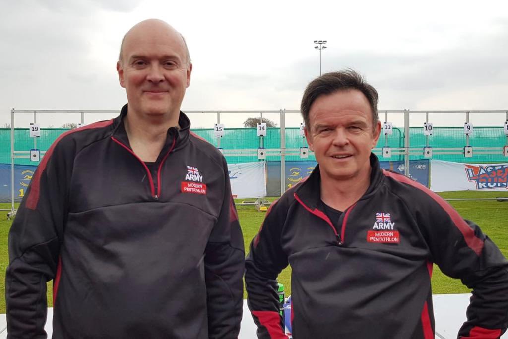 UKDA2Jordan's tweet photo. National Laser Run Champions 2023. Masters 50+ team from AMPA ‘Army Modern Pentathlon Association’ win at the #laserrun National Championships yesterday: @GRLivingstone, Andrew Ryan and @williamhldavies - Graham’s last week in the Army! @PentathlonGB @ArmySportASCB @BritishArmy https://t.co/pEsEIHj6mh
