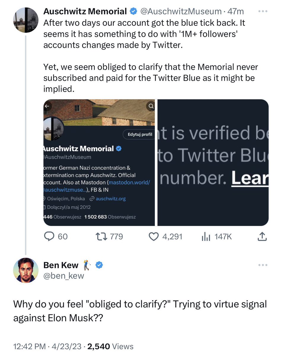 I don’t know, man. If you’re angry because the *Auschwitz Memorial* folks are “virtue signaling,” maybe it’s time to log off, pour yourself a drink, and contemplate where your life went wrong.