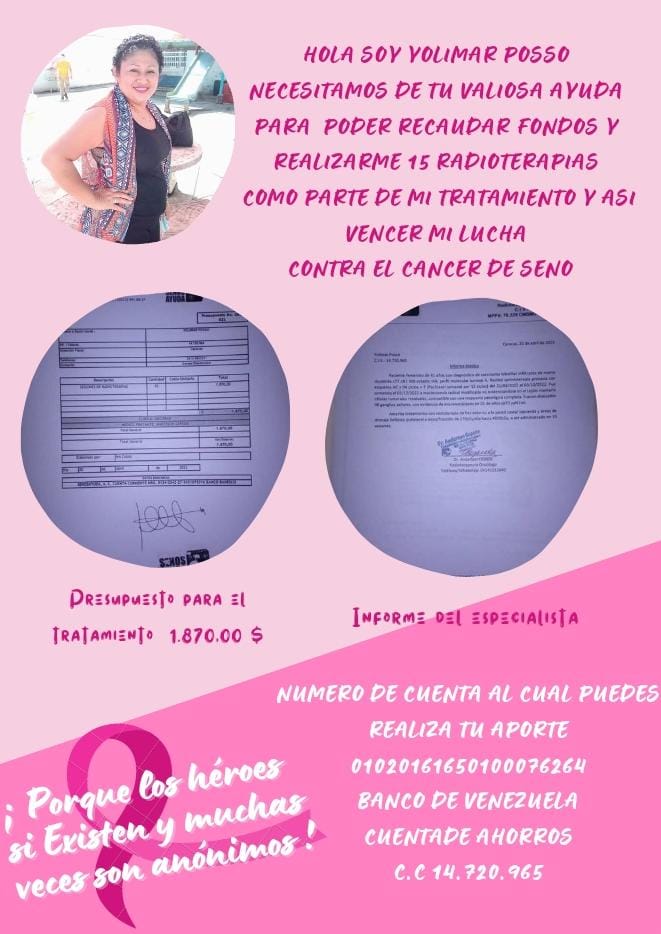jossy821's tweet photo. #ayudemosayolimar #cancerdemama #luchacontraelcancer #Venezuela #dona #NicolasMaduro #ministeriodesalud #gobiernodevenezuela https://t.co/5oa70ndZro