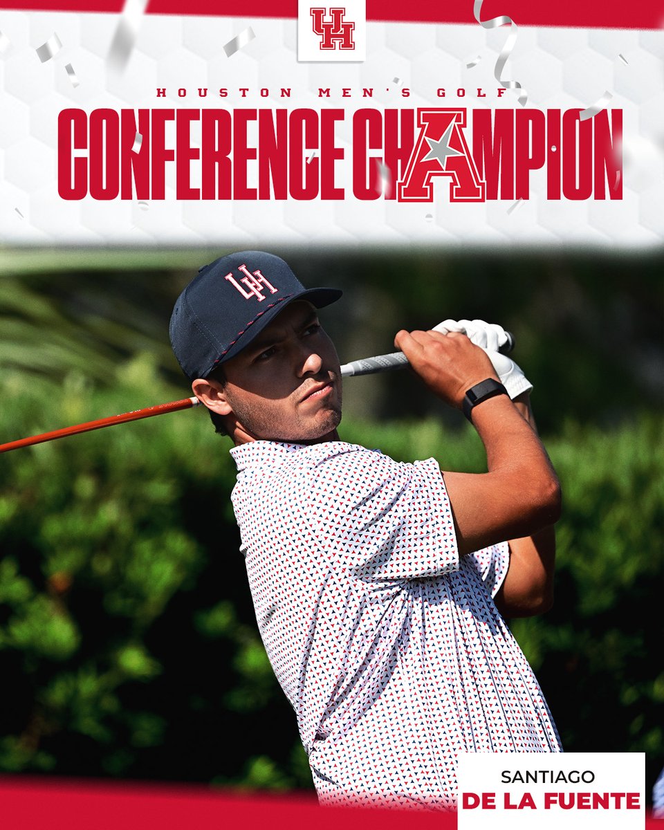 IT'S OVER...
Let 'em know, Cougar fans!

<a href="/UHouston/">University of Houston</a> is the <a href="/American_MWGolf/">American Golf</a> champions at 9-under 831

Santiago De La Fuente is the individual champion at 10-under 200

#GoCoogs