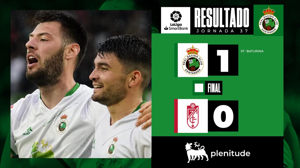 realracingclub's tweet photo. ⏹️ ¡¡FINAAAAAAAAAAAAL!!

Racing 1-0 Granada

(🎯 Roko Baturina)

#️⃣ #RacingGranada https://t.co/3838f5Dann