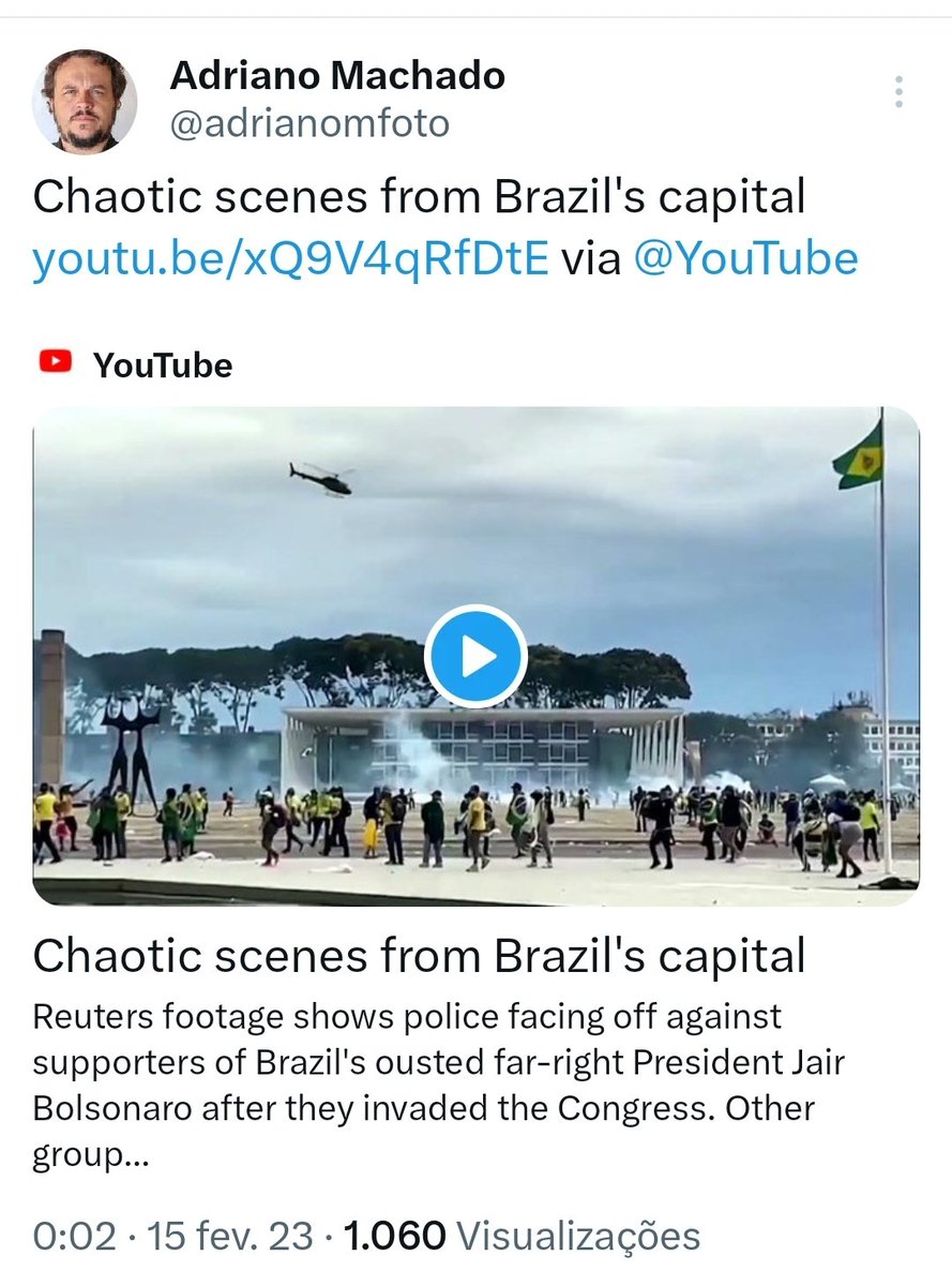 saritacoelho's tweet photo. O fotógrafo Adriano Machado é o que aparece cumprimentando invasor no vídeo viralizado hoje. Já o jornalista Renato Alves também postou imagens de dentro dos prédios vandalizados. Assim como a suposta líder dos atos, ambos têm publica��ões q indicam se tratar de antibolsonaristas. https://t.co/X4bXtt6C1B