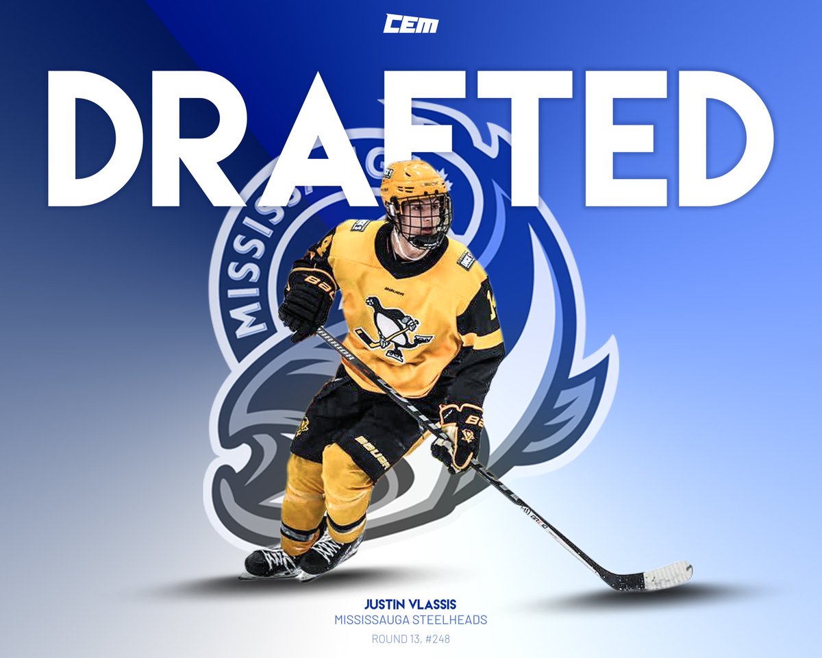 Congrats to -15 pens elite forward Justin Vlassis on being drafted to the <a href="/OHLSteelheads/">Brampton Steelheads</a> 

Proud of you Justin! #cemhockey