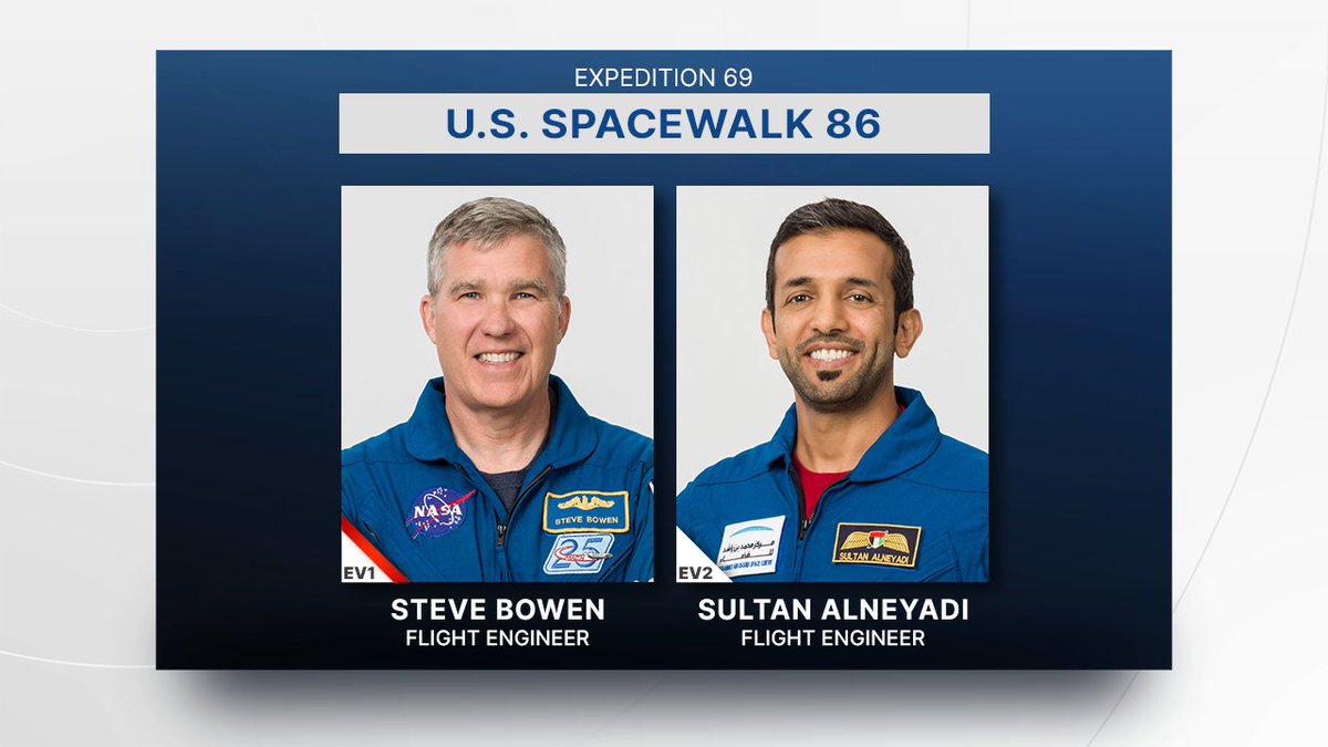 Tune in to @NASA TV at 2pm ET on Monday when station managers preview a spacewalk planned for Friday with astronauts Stephen Bowen and Sultan Alneyadi. More... go.nasa.gov/3A1kjVn