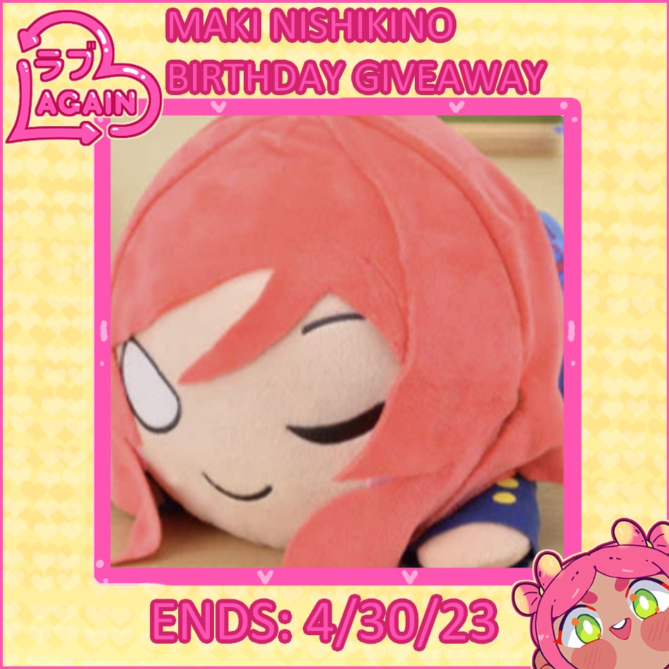 RABUAGAIN's tweet photo. ⭐️MAKI NISHIKINO BIRTHDAY GIVEAWAY⭐️
⭐️MEJ MAKI NESOBERI⭐️

TO ENTER:
⭐️FOLLOW US + RT THIS POST
⭐️OPTIONALLY, TAG A FRIEND FOR AN EXTRA ENTRY
⭐️ENDS: 4/30/23
⭐️INTL. OK
#lovelive #ラブライブ https://t.co/NsrePmVRqd