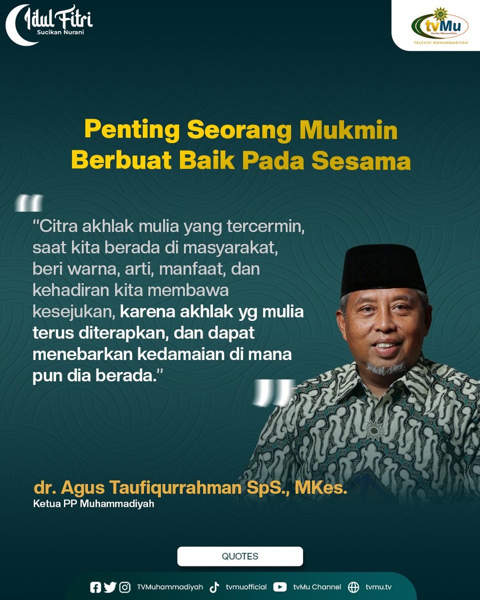 TVMuhammadiyah's tweet photo. Ketua PP Muhammadiyah Agus Taufiqurrahman ketika khutbah salat Idulfitri 1444 Hijriah di Rumah Sakit (RS) Islam Pondok Kopi, Jakarta Timur (21/04/23).

#Muhammadiyah
#IdulFitri21April
#MerayakanPerbedaan
#IslamMempersatukan
#tvMuhammdiyah https://t.co/VIeyJ9chh1