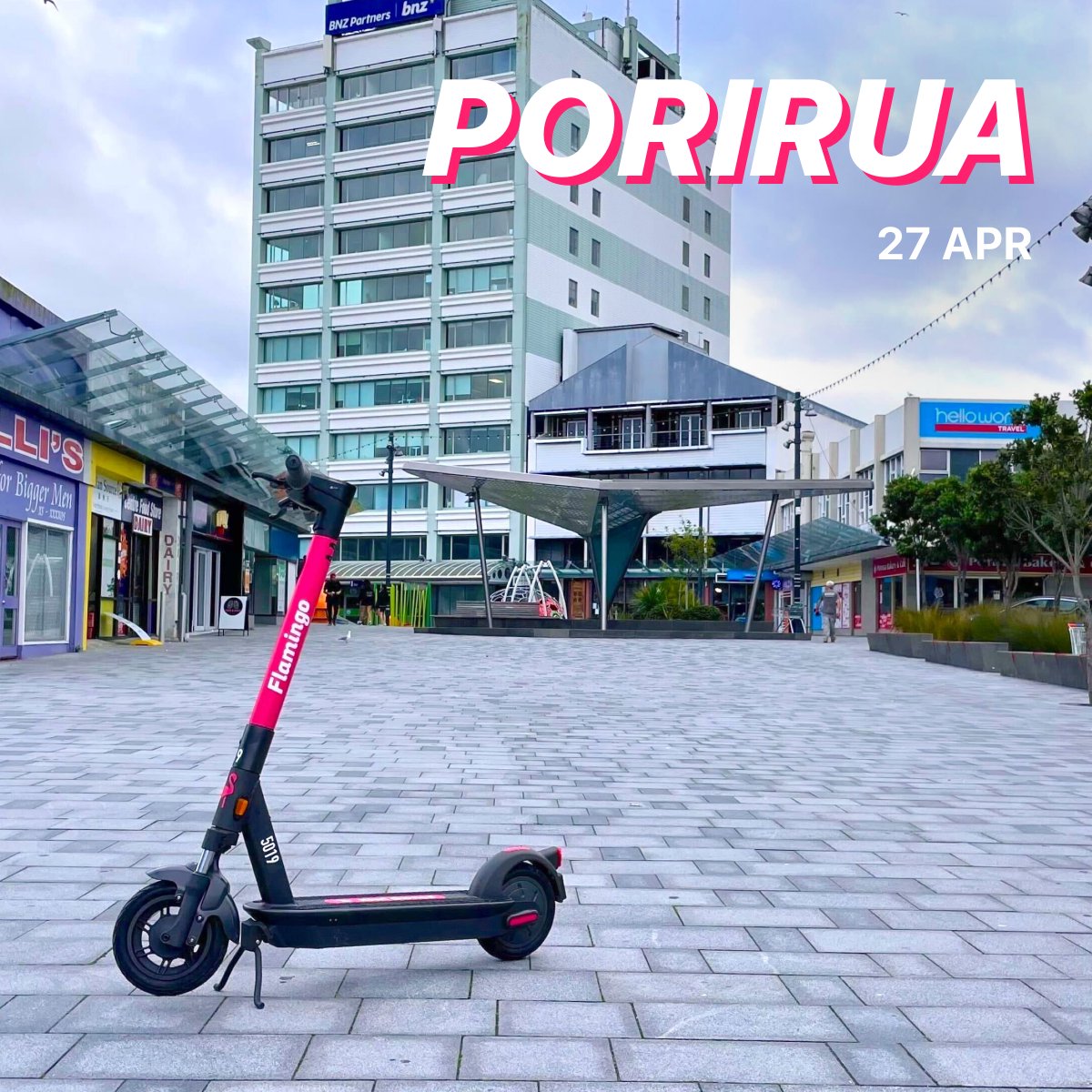 We are stoked to announce our partnership with <a href="/porirua_city/">Porirua City Council</a> to bring a fun, safe and easy way to get around Porirua! 🎉🛴

You'll be able to find Flamingo scooters out on the street in Porirua and Tawa from Thursday, 27th April.
