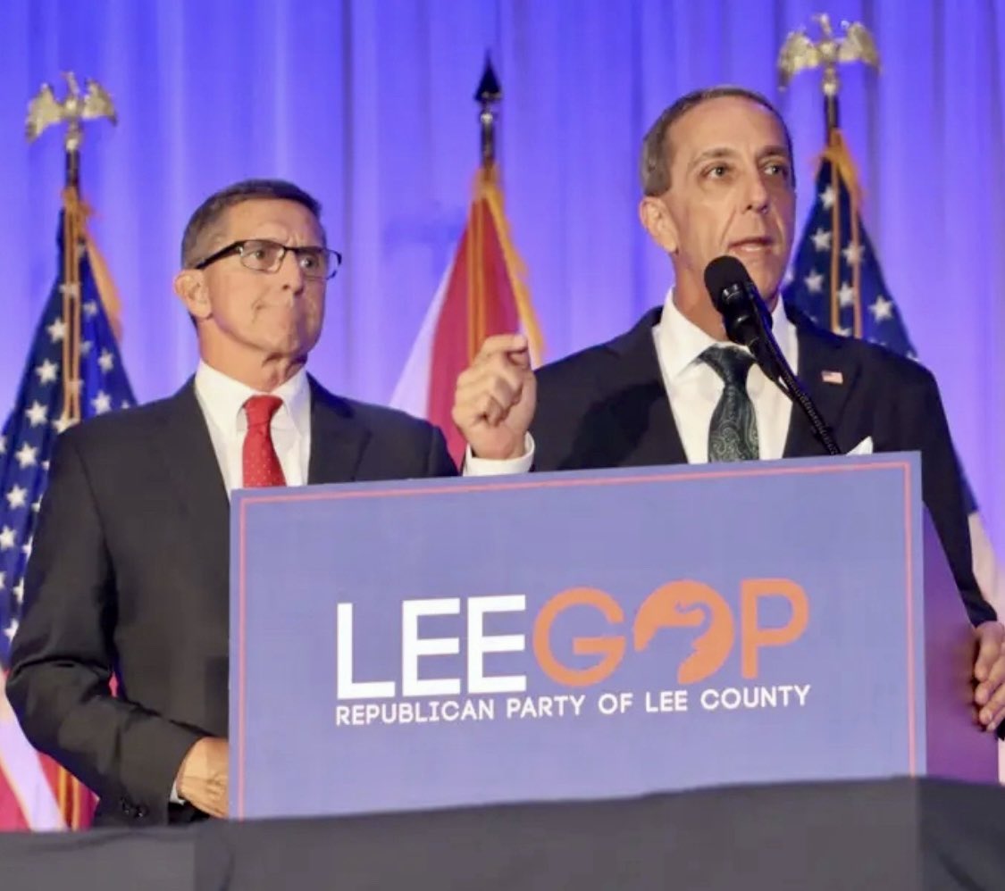 Michael4FL's tweet photo. What an honor to share the stage with #AmericasGeneral @GenFlynn ๐บ๐ธ #Florida #LeeGOP #FightLikeAFlynn ๐โ๏ธ https://t.co/v6F1WQYoI4